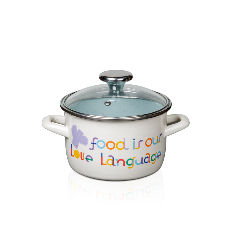 Metalac duboka posuda FOOD IS OUR LOVE LANGUAGE 16cm/2lit