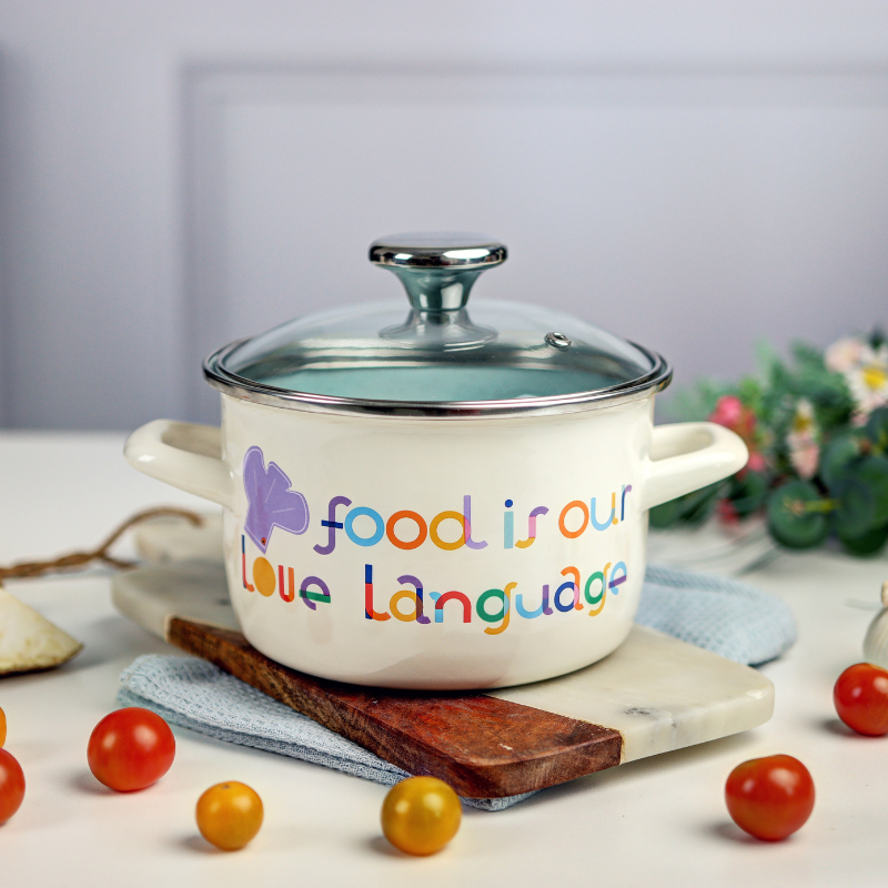 Metalac duboka posuda FOOD IS OUR LOVE LANGUAGE 16cm/2lit