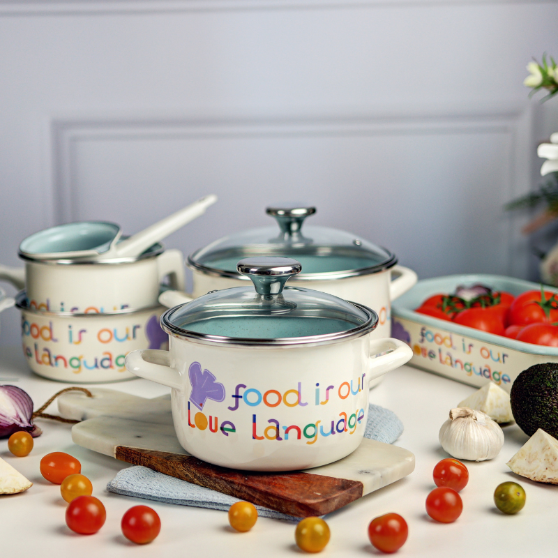 Metalac duboka posuda FOOD IS OUR LOVE LANGUAGE 16cm/2lit