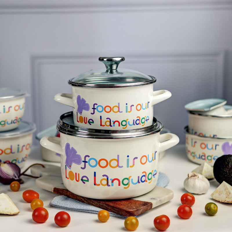 Metalac duboka posuda FOOD IS OUR LOVE LANGUAGE 16cm/2lit