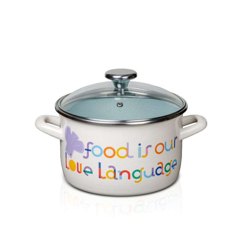 Metalac duboka posuda FOOD IS OUR LOVE LANGUAGE 20cm/4lit