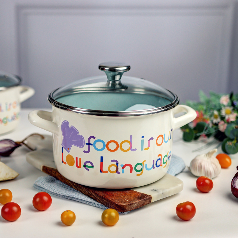 Metalac duboka posuda FOOD IS OUR LOVE LANGUAGE 20cm/4lit