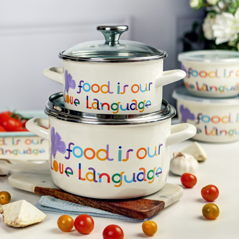 Metalac duboka posuda FOOD IS OUR LOVE LANGUAGE 20cm/4lit