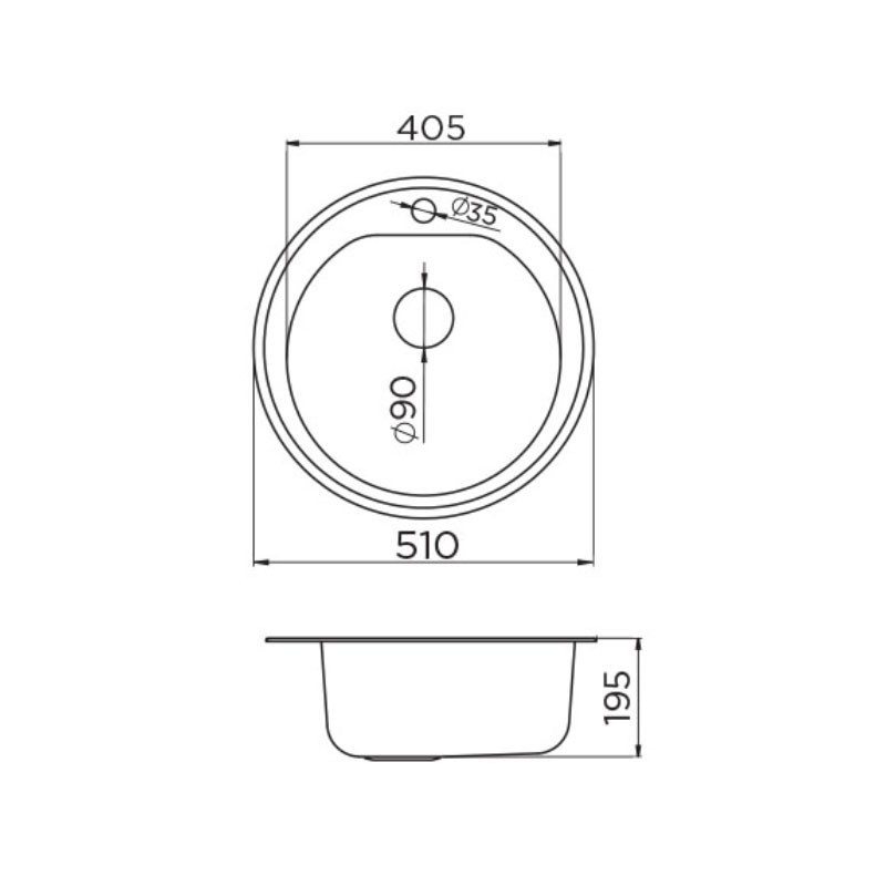 Metalac granitni usadni sudoper xVenera grafit E510 ø90