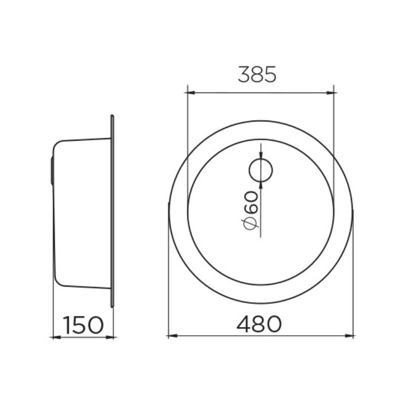 Metalac inox usadni sudoper Venera C480 sifon ø60