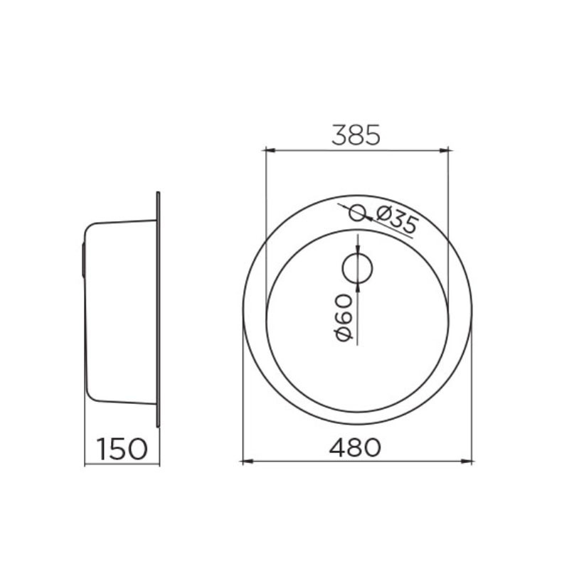 Metalac inox usadni sudoper Venera E480 sifon ø60