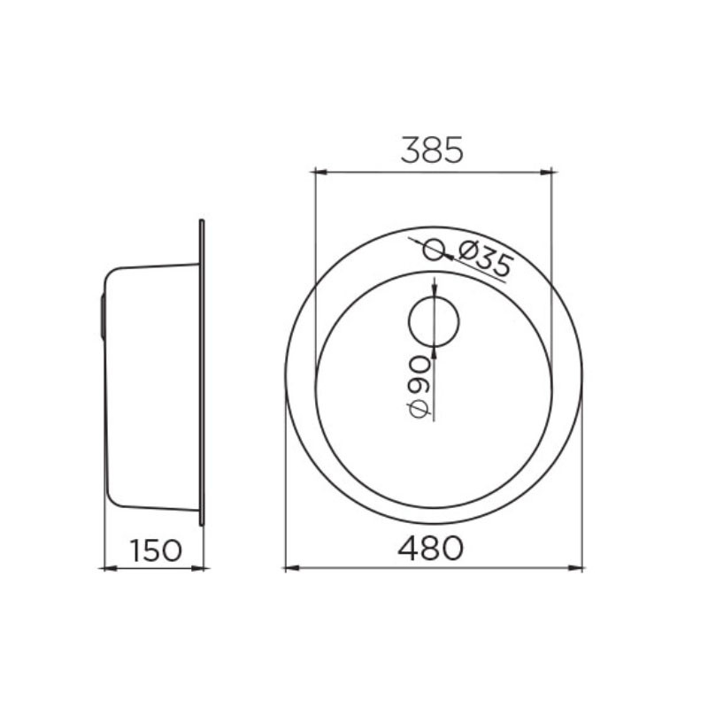 Metalac inox usadni sudoper Venera E480 sifon ø90