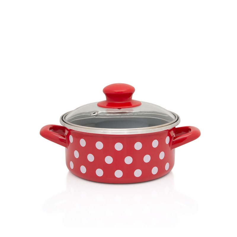 Metalac plitka posuda RED DOTS 14cm/1lit