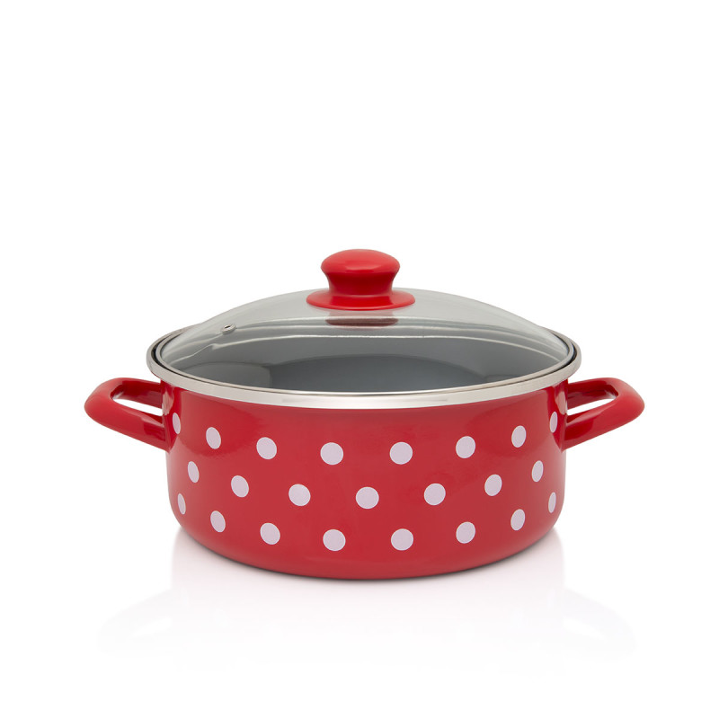 Metalac plitka posuda RED DOTS 18cm/2,2lit