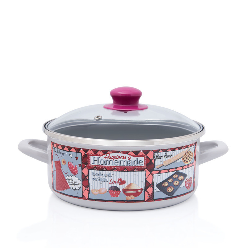Metalac plitka posuda HAPPINESS IS HOMEMADE 22cm/3,5lit