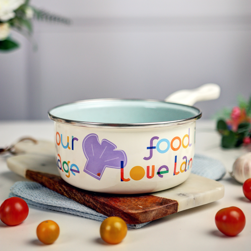 Metalac posuda sa ru?kom FOOD IS OUR LOVE LANGUAGE 16cm/1,5lit