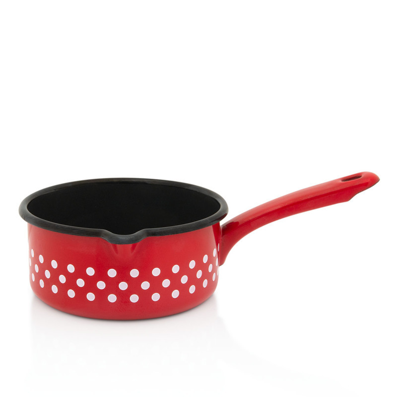 Metalac posuda sa ručkom RED DOTS 14cm/1lit