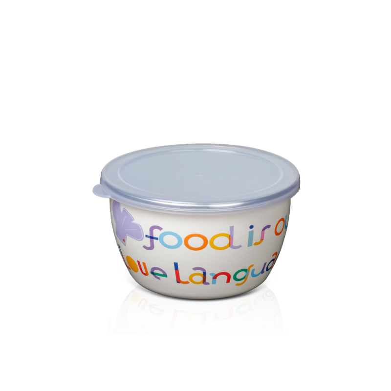 Metalac posuda za čuvanje hrane FOOD IS OUR LOVE LANGUAGE 14cm/1,1lit