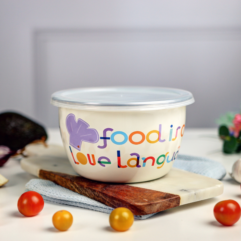 Metalac posuda za ?uvanje hrane FOOD IS OUR LOVE LANGUAGE 14cm/1,1lit