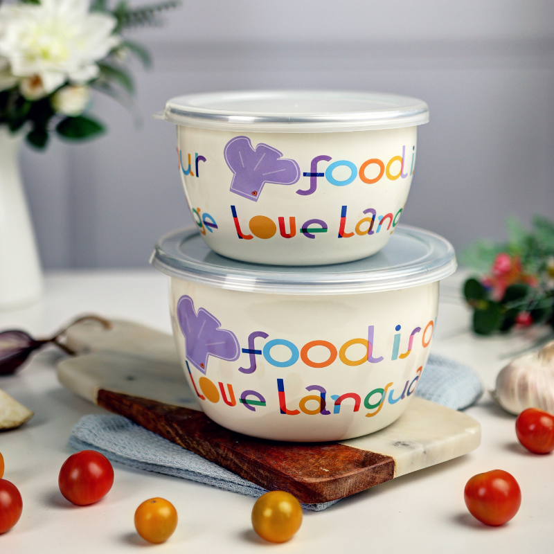 Metalac posuda za ?uvanje hrane FOOD IS OUR LOVE LANGUAGE 14cm/1,1lit