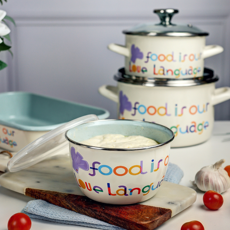 Metalac posuda za ?uvanje hrane FOOD IS OUR LOVE LANGUAGE 16cm/1,7lit