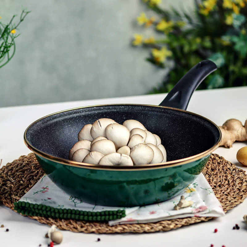 Metalac wok tava GRANIT INDUCTION GREEN GOLD 28cm